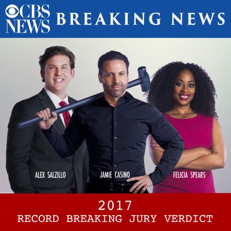2017 Record-Breaking Jury Verdict, Jamie Casino and legal team